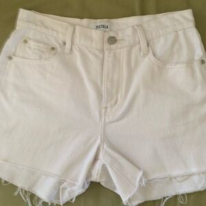 Pistola Off-White Frayed Hem Jean Shorts